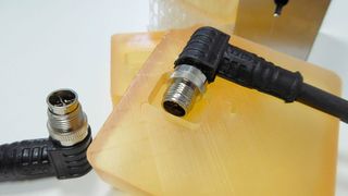 Prototyp M12 Stecker, x-kodiert, gewinkelt, Schleppkettenkabel Durchmesser 9,0 mm  (WIR Electronic)