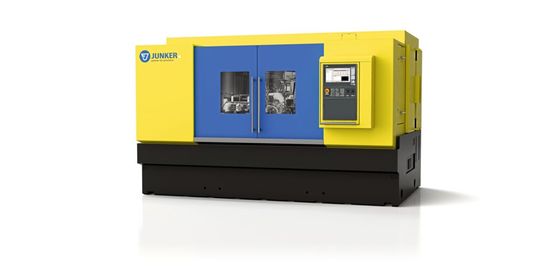 Der G-Log-Datenlogger im Einsatz an einer hochpräzisen Schleifmaschine von Junker. Die zuverlässige Aufzeichnung von Stoßereignissen und Temperaturschwankungen ist wichtig – insbesondere für Transportversicherer.(Bild:  Junker)