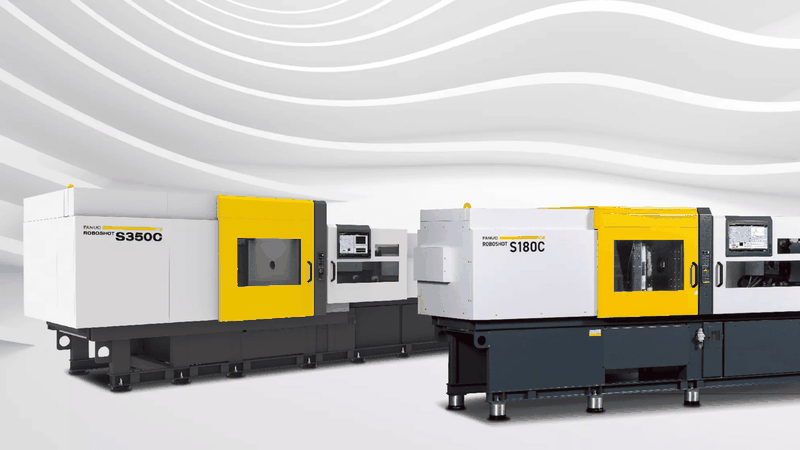 Spritzgießmaschinen der Reihen Fanuc Roboshot S350C und Fanuc Roboshot S180C.(Bild:  Fanuc)