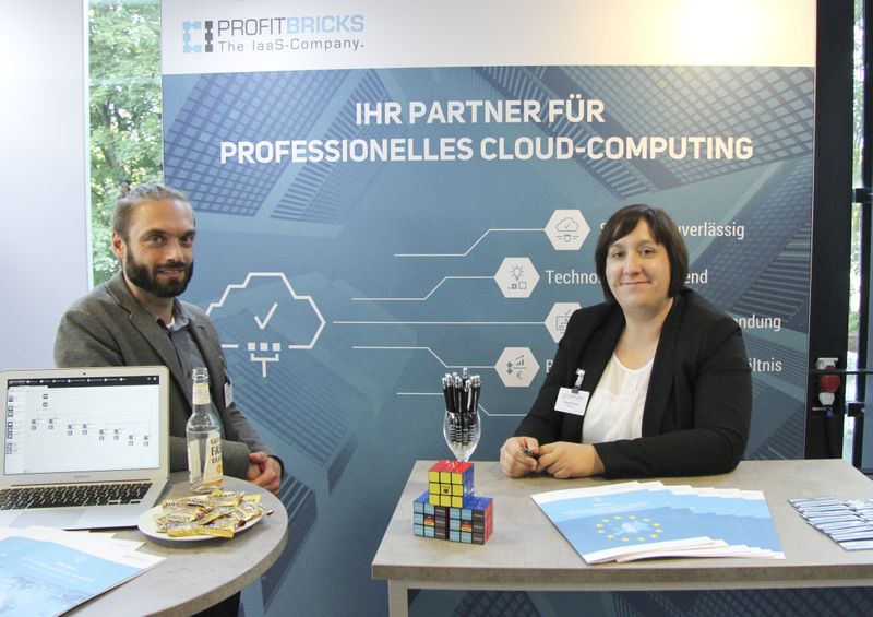 »Digitalisierung im Mittelstand - so geht Cloud«, das Motto von Profitbricks. Ansprechpartner waren Klaudija Vuletic und Benjamin Schmidt (Vogel IT-Akademie)