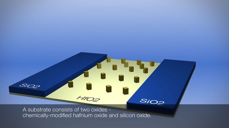 Schematische Darstellung des Substrats aus Silizium- und Hafniumoxid (Foto: IBM Research)