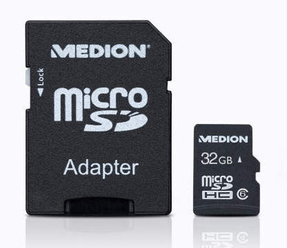Aldi Nord bietet die Micro-SDHC-Speicherkarte aus dem Hause Medion mit 32 Gigabyte Kapazität an. (Aldi)