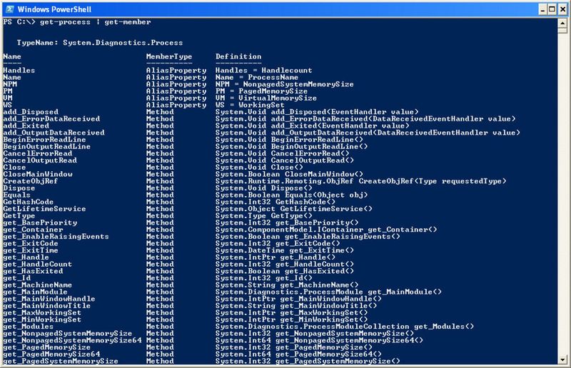 Das Cmdlet get-member liefert Informationen zu den Eigenschaften und Methoden von Objekten (Archiv: Vogel Business Media)