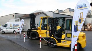 Stöcklin, mit Hauptsitz in Dornach bei Basel, übernahm ab 1.Februar 2013 den Vertrieb von Hyundai-Frontstaplern in der Schweiz. (Bild: Stöcklin Logistik AG)