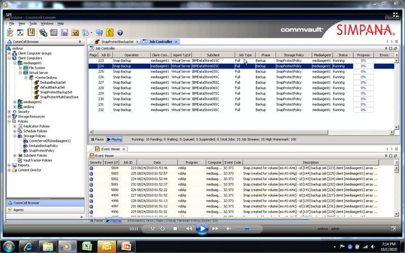 Der Bereich SnapProtect in Simpana 9 (Archiv: Vogel Business Media)
