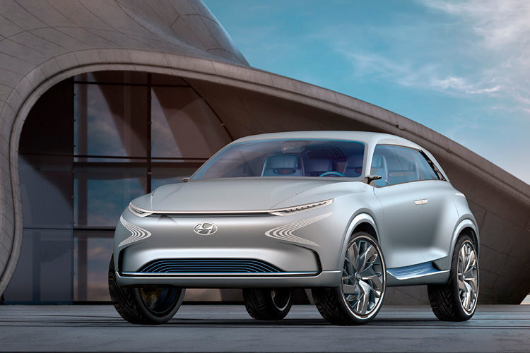 Hyundai zeigt in Genf den FE Fuel Cell – und gibt damit einen Ausblick auf künftige Brennstoffzellen-Fahrzeuge der Marke. (Hyundai)