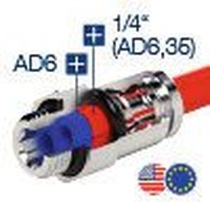 Mit dem neuen 2-in-1-Connector von Eisele können jetzt zwei verschiedene Schlauchdurchmesser mit demselben Steckanschluss montiert werden(Bild:  Eisele)