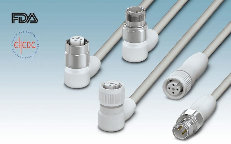 Bild 2: Die M12-Steckverbinder von Phoenix Contact im Hygienic Design und im Wash-Down-Design sind FDA- und EHEDG-konform (Bild: Phoenix Contact)