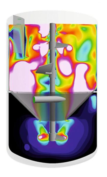 CFD-Simulation des Schmelzreaktors (Bild: Ekato)