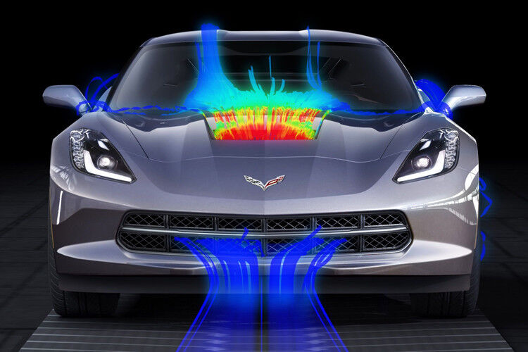 Die ausgezeichnete Aerodynamik wirkt sich natürlich auch auf die Fahrleistungen der Corvette Stingray aus: Den Sprint von 0 auf 100 km/h absolviert der Renner in 4,2 Sekunden, sein Spitzentempo liegt bei etwa 300 km/h – da wird Autofahren zum Erlebnis für alle Sinne. (Foto: Chevrolet)