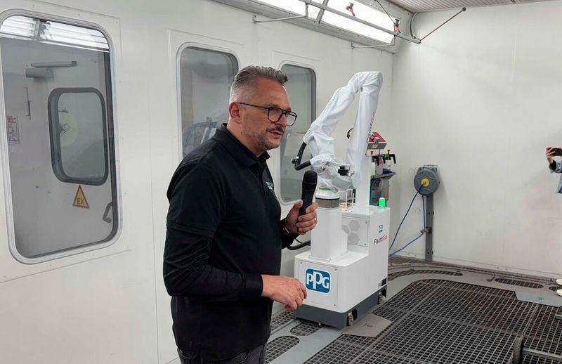 Arek Fiedorowicz von PPG wird in Würzburg auch über den Spritzlackierroboter PaintGo sprechen.(Bild:  Otto - VCG)