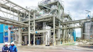 Die Anlage von Neolyse Ibbenbüren produziert Kalilauge, Chlor und Wasserstoff. (Evonik)