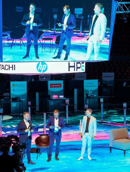 v.l.n.r.: Die Gastgeber Maximilian Wieser (TD SYNNEX), Markus Othmer (Event Moderator) und Michael Görner (TD SYNNEX)  (Bild: TD Synnex)