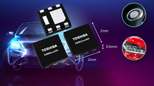 Toshiba hat fünf neue Mosfets im DFN2020B(WF)-Gehäuse auf den Markt gebracht, das die Zuverlässigkeit, Miniaturisierung und AOI bei Automobilanwendungen verbessert.(Bild:  Toshiba)