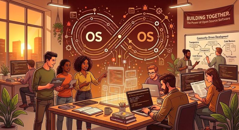 Durch die Zusammenarbeit mehrerer Entwicklerteams können in Open-Source-Software viele Featurues parallel integriert und getestet werden.(Bild:  Gemini / KI-generiert)