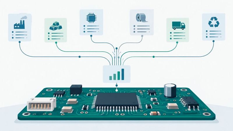 IPC-1783-CO2E soll CO₂-Daten entlang der Elektronik-Lieferkette vereinheitlichen und deren Qualität transparenter machen.(Bild:  Dall-E / KI-generiert)