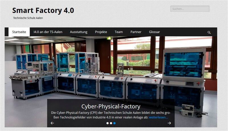 Auf Nummer sicher geht die Technische Schule Aalen: Der Industrie 4.0-Showroom trägt den Namen „Smart Factory 4.0“. (http://smartfactory.ts-aalen.de/)