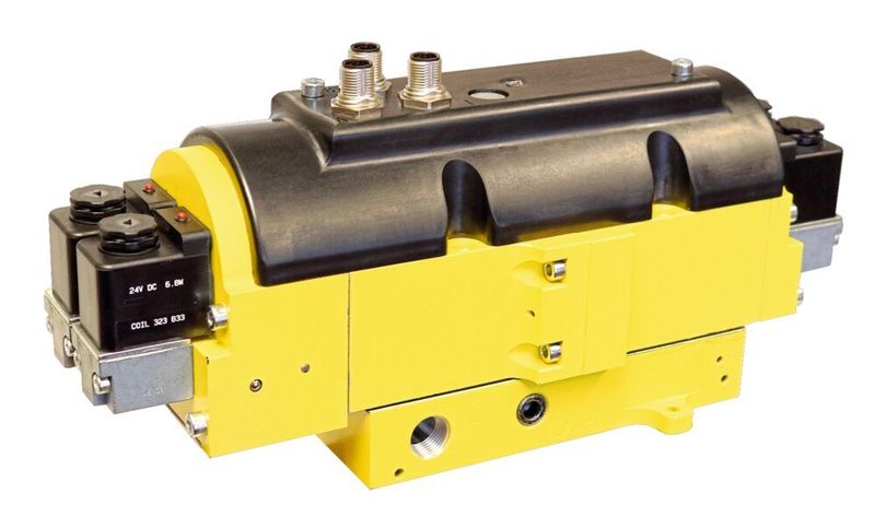 Das Cross-Check ist ein extern vorgesteuertes 4/3-Wege-Sicherheitsventil mit geschlossener Mittelstellung für sichere Zylindersteuerung und sicheres Halten von Lasten. (Ross Europa)