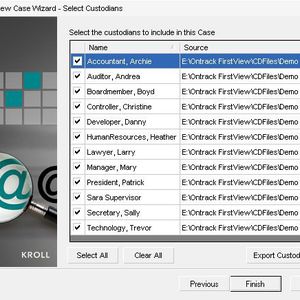 Mit Ontrack Firstview können Ermittler ihre Suche genau eingrenzen und beispielsweise festlegen, wessen E-Mail-Verkehr genauer unter die Lupe genommen werden soll.