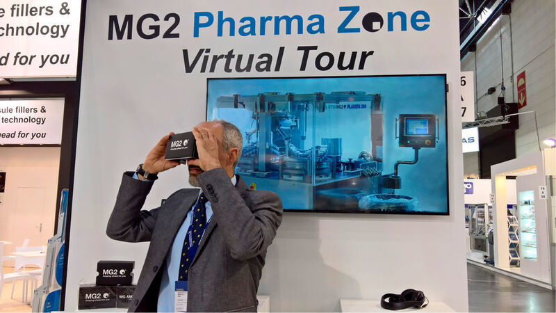 Visitors at the stand could make a virtual tour of the MG2 Pharma Zone. (MG2)