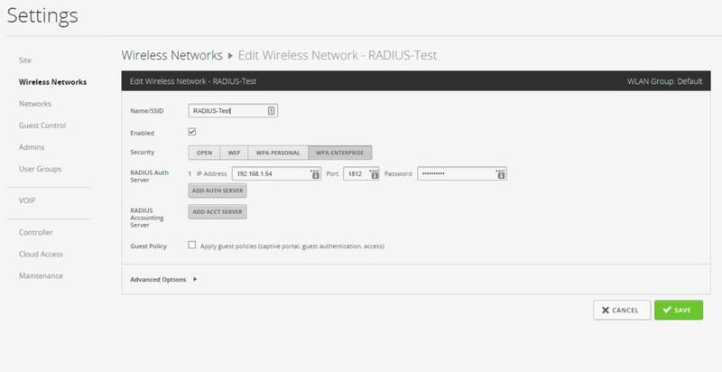 Unter anderem unterstützen die Ubiquiti Access Points auch die Authentifizierung per RADIUS. (Jäger)
