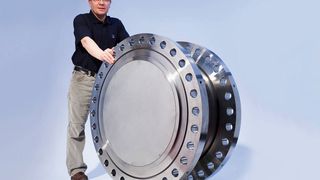 Drehmomentaufnehmer für 1,5 MN·m von HBM kommen beispielsweise in Windkraftanlagen zum Einsatz.  (Bild: HBM)