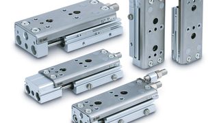 Die neue Serie MXQ-Z: Pneumatischer Kompaktschlitten mit einer Führung für vier Gehäusetypen. (Bild: SMC Pneumatik)