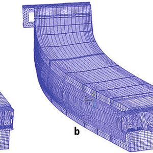 Bild 3: Die simulierten Eigenschwingungen wurden mithilfe experimenteller Messungen überprüft. Das Ergebnis ist eine Maximierung der dynamischen Steifigkeit.	
a 1. Eigenschwingform; b 2. Eigenschwingform; c 3. Eigenschwingform 