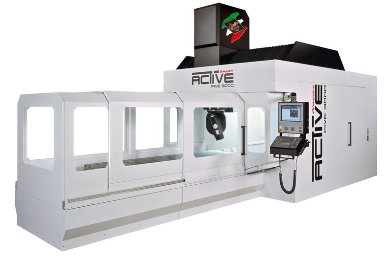 Die Active Five ist eine hochdynamische und hochgenaue Portal-Fräsmaschine. Der  2-Achs-Fräskopf wird von Torque-Motoren positioniert. (Bild: Parpas)