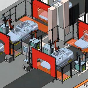 Die Spaltmessanlagen SMA von Polyplan ermöglichen auch die automatisierte Inline-Messung von Bauteileversätzen und Höhenabweichungen an Fahrzeugkarosserien direkt im Produktionsprozess. Dafür sind die Systeme leicht in bestehende Fertigungslinien integrierbar.(Bild:  Polyplan)