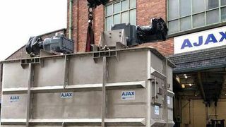 One of the 8T capacity vertical blenders leaves Ajax’s Bolton, UK works. (Ajax Equipment)