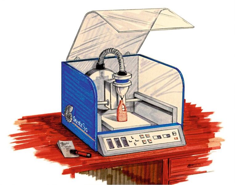 1989 reichte Scott Crump, Mitbegründer von Stratasys, die Patentanmeldung des Fused Deposition Modelling (FDM) ein. Hier ist eine Skizze des FDM zu sehen. (Bild: Stratasys)