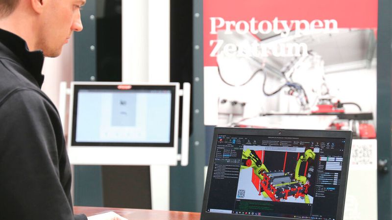 Hier läuft gerade eine Schweißsimulation mit dem Fronius-Tool Pathfinder ab. (Bild: Fronius International)