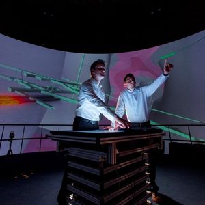 Virtuelles Modell eines Untertagelabors in einer 360-Grad-Darstellung im Fraunhofer IFF.