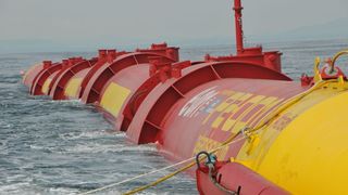 Der Pelamis-Wellenenergiekonverter nutzt Meereswellen als regenerative Energiequelle. (Schaeffler)