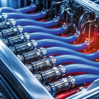Wärmemanagement im Data Center: Luftkühlung reicht für KI-Anwendungen nicht mehr aus, Flüssigkeitskühlung ist aber nicht universell einsetzbar. (Bild: Dall-E / KI-generiert)