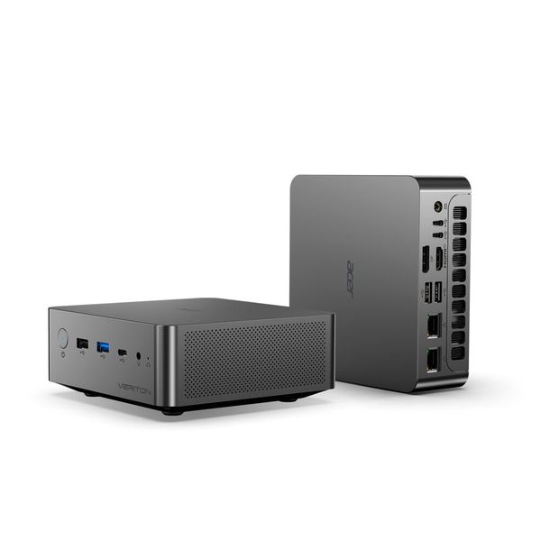 Die PCIe-4.0-x4-Schnittstelle des Acer Veriton RI110 erreicht eine Bandbreite von bis zu 64 Gbit/s. Außerdem sind Wi-Fi 7, Bluetooth 5.4, zwei LAN-Anschlüsse mit 10 GbE und 2,5 GbE sowie verschiedene USB-, HDMI- und DisplayPort-Anschlüsse an Bord. (Bild: Acer)