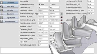 Mit Gear Engineer erstellte Pfeilverzahnung
 (GWJ Technology)