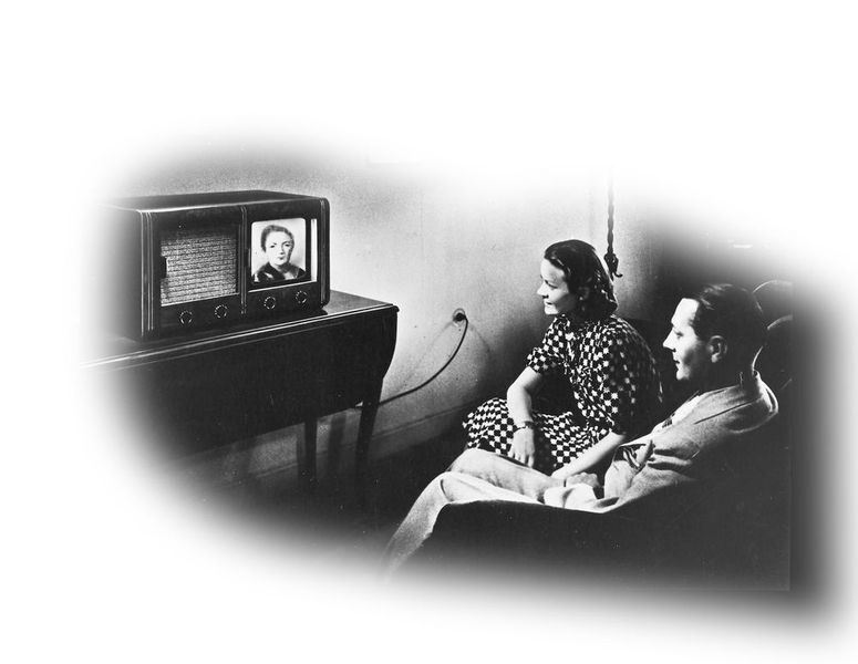 1936: Das Fernsehen hält Einzug in deutsche Haushalte und Max Conrad hat die passenden Bauteile. (Bild: Conrad)