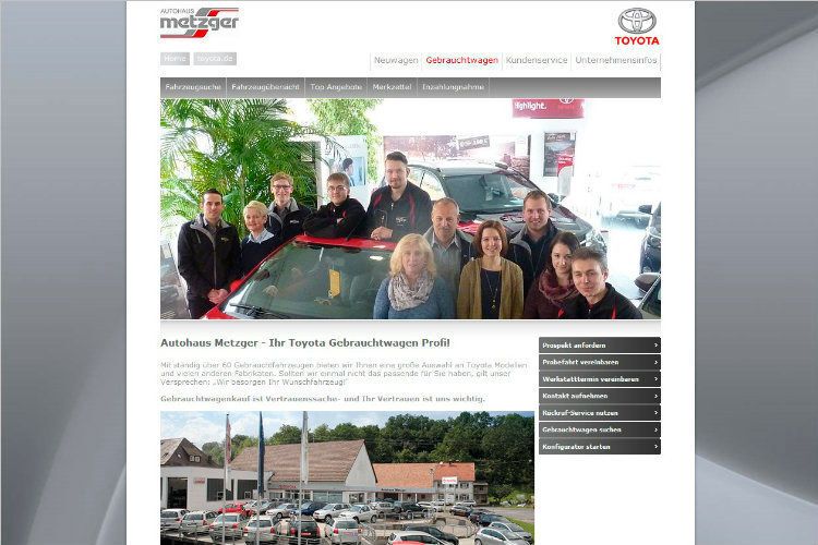 Die Webseite des Autohauses Metzger ist mehr als eine reine Vertriebsplattform. (Foto: Metzger)