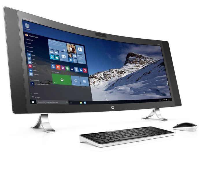 Über dem gekrümmten Display mit Zwei-Meter-Radius ist eine Intel-Real-Sense-Kamera eingebaut. (Bild: HP)