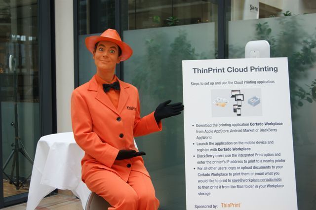 Thinprint lockte farbenfroh zum Drucken aus der Cloud. (Archiv: Vogel Business Media)