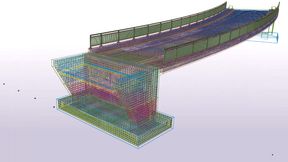 Brücken-Modell: Ansicht eines Brückenmodells in Tekla Structures (Bild: Trimble Germany GmbH)