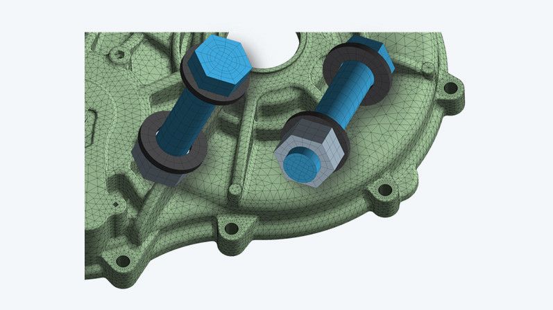 Eine detaillierte Vernetzung ist die Grundlage für genaue Ergebnisse der Simulation. In Ansys Mechanical kann sie in hoher Qualität manuell und  automatisiert vorgenommen werden. (Bild:  © CADFEM Germany GmbH)