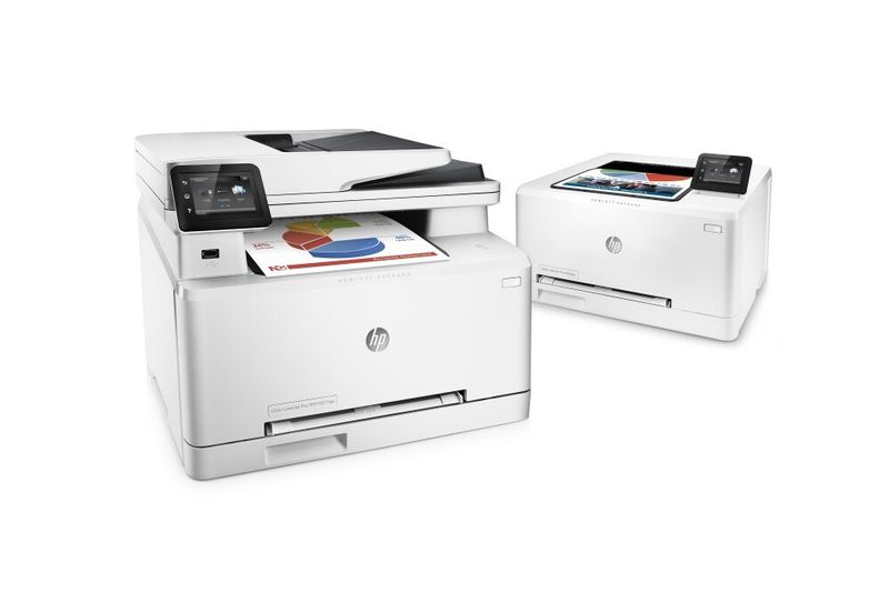 Der HP Color LaserJet Pro M252 ist ein besonders kompakter Farblaser für kleine Arbeitsgruppen. Das MFP-Pendant ist der HP Color LaserJet Pro MFP M277. Beide arbeiten mit den neu entwickelten Jetintelligence-Tonerkassetten. (Bild: HP)