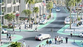 Automatisierte Elektroautos und Shuttles werden das Stadtbild in Zukunft prägen. (Daimler)