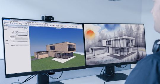 Mit KI erweitert ALLPLAN die Modellplanung um neue Visualisierungsmöglichkeiten und unterstützt fundierte Entscheidungen bereits in frühen Projektphasen. (Bild:  ALLPLAN Deutschland GmbH)
