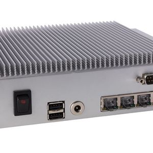 Rückseite des BENS+U. Mit 2x USB 2.0, 4x LAN, 1x RS232, Netzteilanschluss und Netzschalter