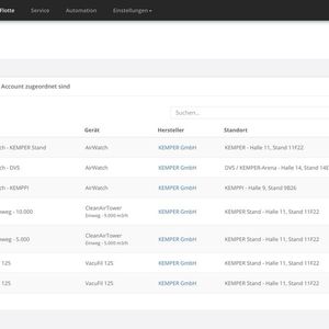 Besucher der SCHWEISSEN & SCHNEIDEN sehen das IoT-Portal am KEMPER- und KEMPPI-Stand. Nicht nur die physisch bei KEMPER vorhandenen Anlagen sind im neuen B2B-Portal eingebunden, sondern auch die am Stand von KEMPPI und in der KEMPER-Arena installierten Luftüberwachungssysteme AirWatch. (Bild:  KEMPER)