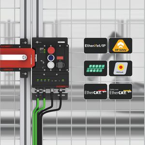 Der modulare Aufbau der MGB2 mit Standardkomponenten erlaubt maßgeschneiderte und kosteneffiziente Anwendungen mit hoher Flexibilität bei Ausführung und Skalierung. Für Vielseitigkeit bei der Kommunikation sorgt das Busmodul, das Profinet, EtherCAT (P) und EtherNet/IP unterstützt.(Bild:  Euchner)